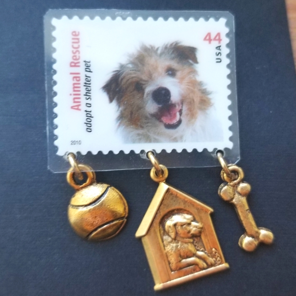 Dog Lapel Pin with Charms